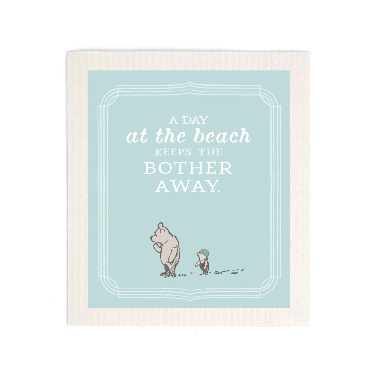 Swedish Dishcloth - Winnie the Pooh Day on the Beach