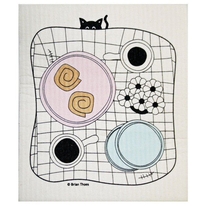 Swedish Dishcloth - Cat Fika