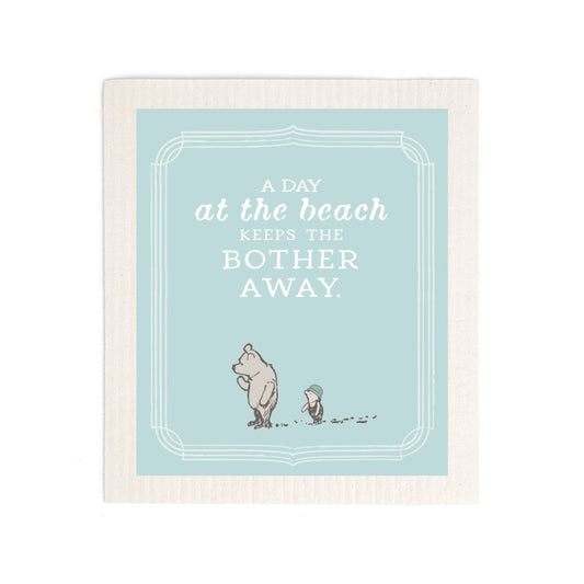 Swedish Dishcloth - Winnie the Pooh Day on the Beach