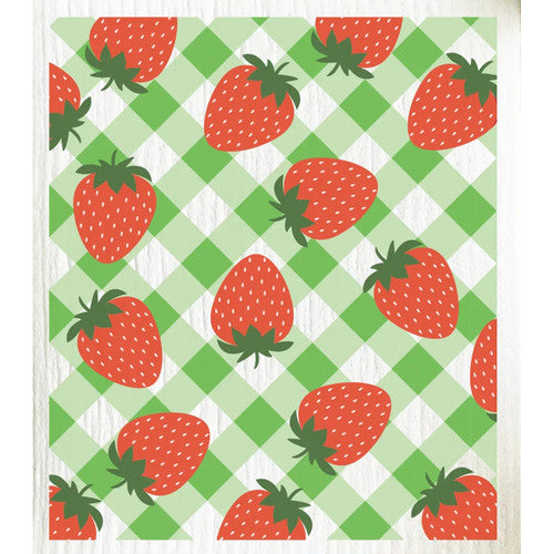 Swedish Dishcloth - Checkered Strawberry