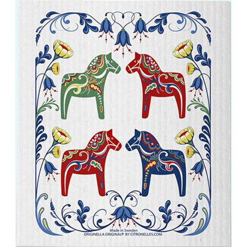 Swedish Dishcloth - Dalom - 4 Horses