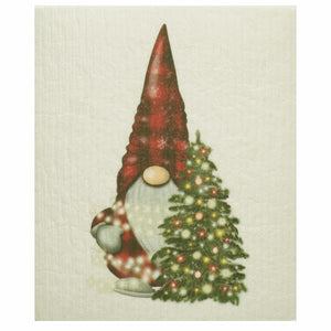 Swedish Dishcloth - Gnome Christmas Lights