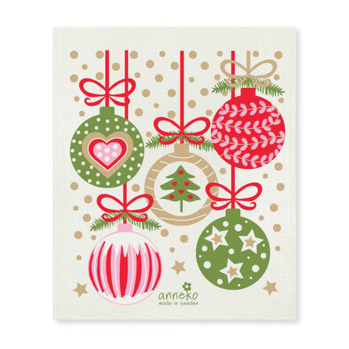 Swedish Dishcloth - God Jul Ornaments