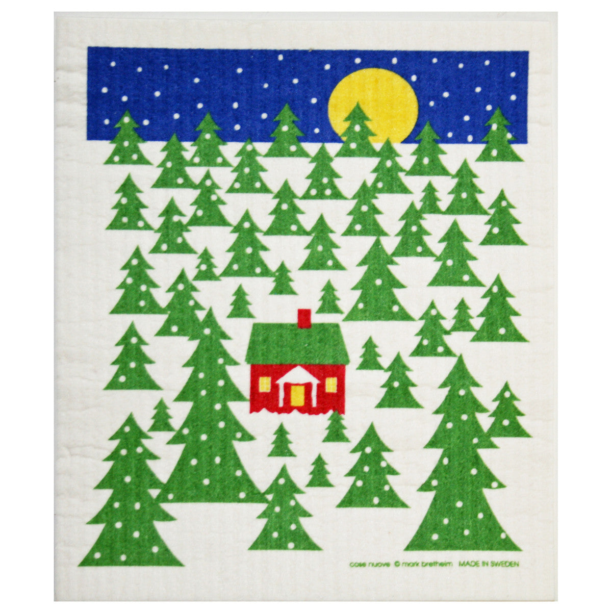 Swedish Dishcloth - House in Forest