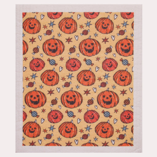 Swedish Dishcloth - Jack-O-Lantern