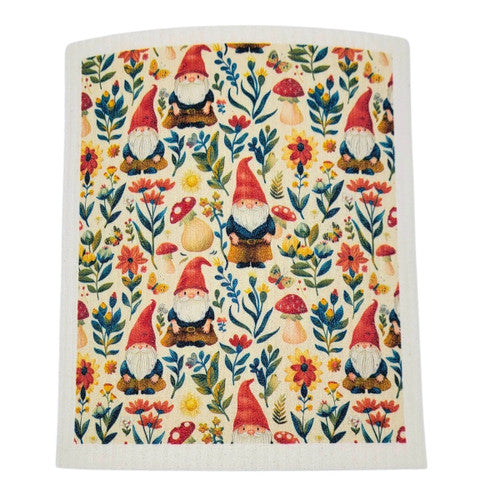 Swedish Dishcloth - Spring Garden Gnomes