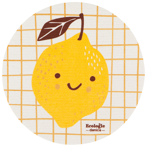 Swedish Dishcloth - Lemon Face Round