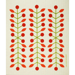 Swedish Dishcloth - Berry Branch Red