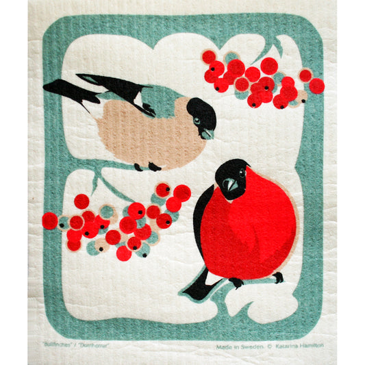 Swedish Dishcloth - Bullfinch/Domherre