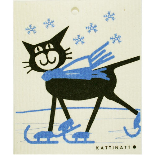 Swedish Dishcloth - Cat on Skates
