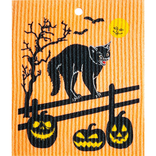 Swedish Dishcloth - Halloween Black Cat