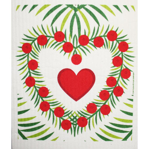 Swedish Dishcloth - Heart Wreath