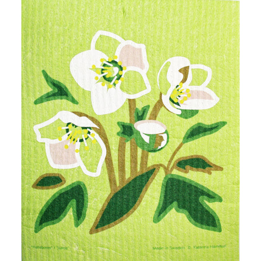 Swedish Dishcloth - Hellebores