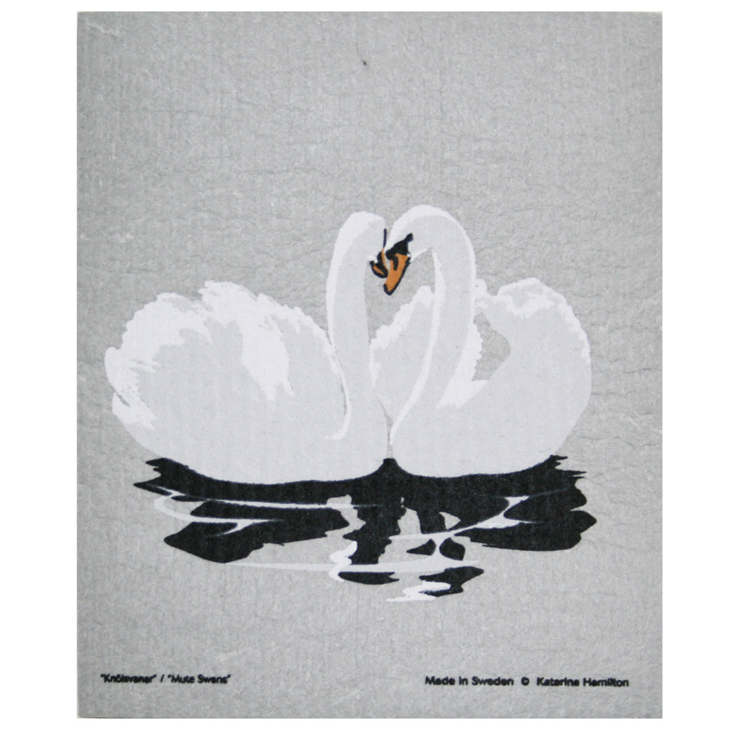 Swedish Dishcloth - Mute Swans