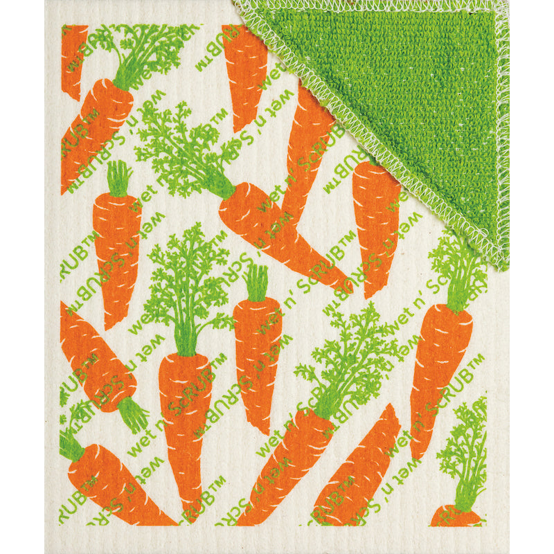 Swedish Dishcloth with Scrubby - Carrots