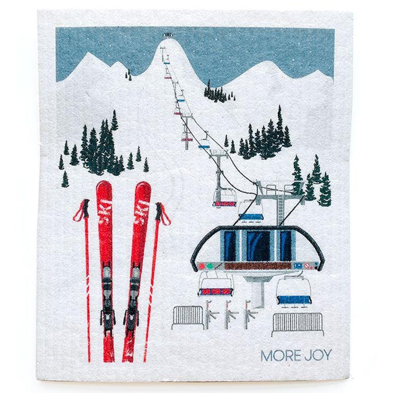 Swedish Dishcloth - Skiing