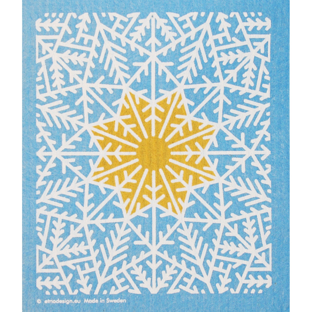 Swedish Dishcloth - Snow Crystal Blue