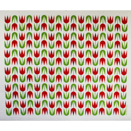 Swedish Drying Mat - Red Tulips